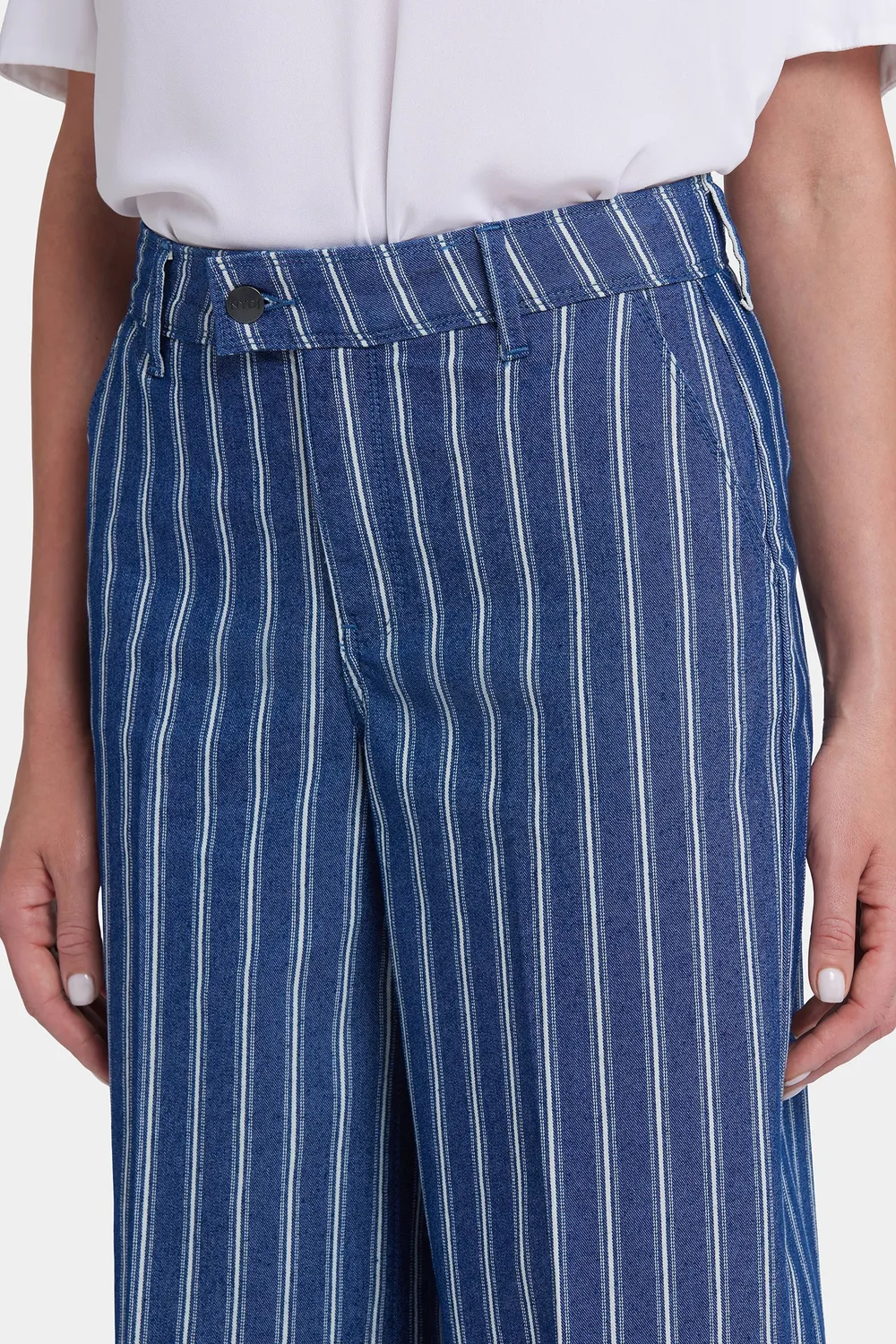 NYDJ Mona Jeans Wide Leg Huelva Stripe Hüftfrei