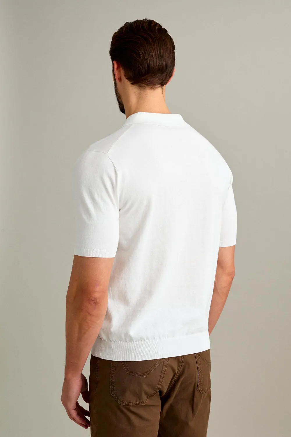 Jeckerson Polo Poloshirt Weiß Crepe-Baumwolle