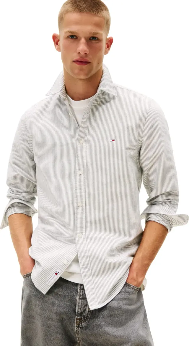 Tommy Jeans Slim Fit Stripe Oxford Hemd Herren XXL