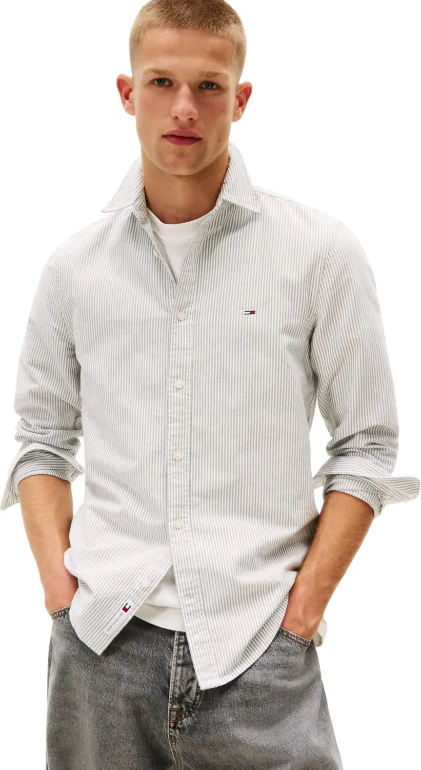Tommy Jeans Slim Fit Stripe Oxford Hemd Herren XXL