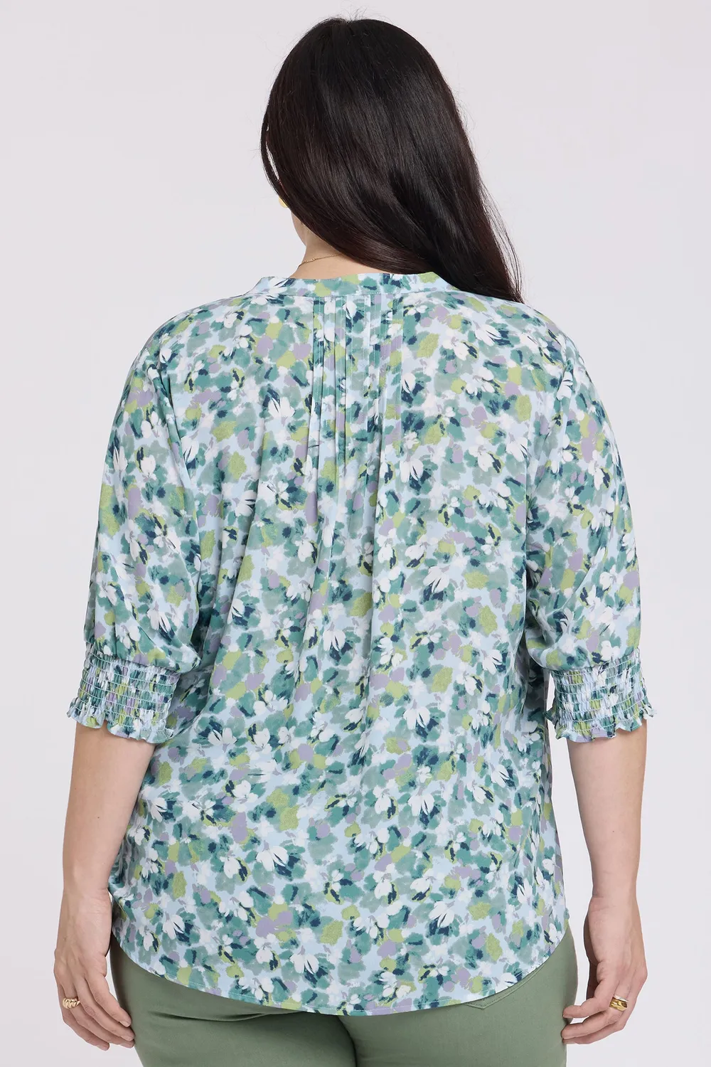 NYDJ Plissee-Bluse Kurzarm Bloomington Plus