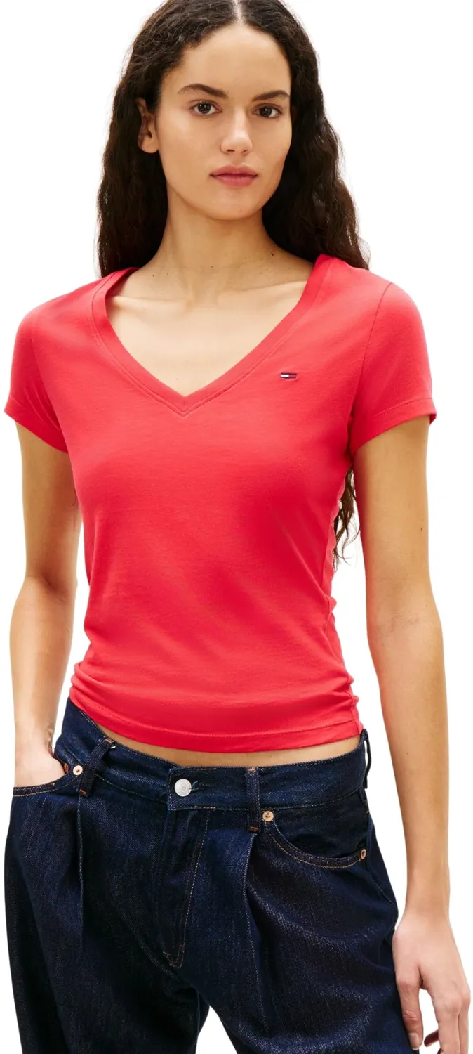 Tommy Jeans TJW Slim V-Neck T-Shirt XXS