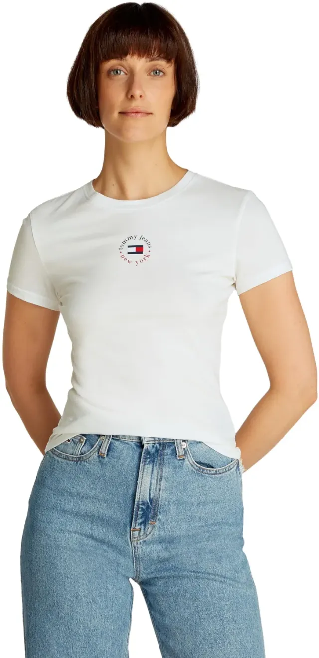 Tommy Jeans Essential Logo Tee Slim Fit Ecru