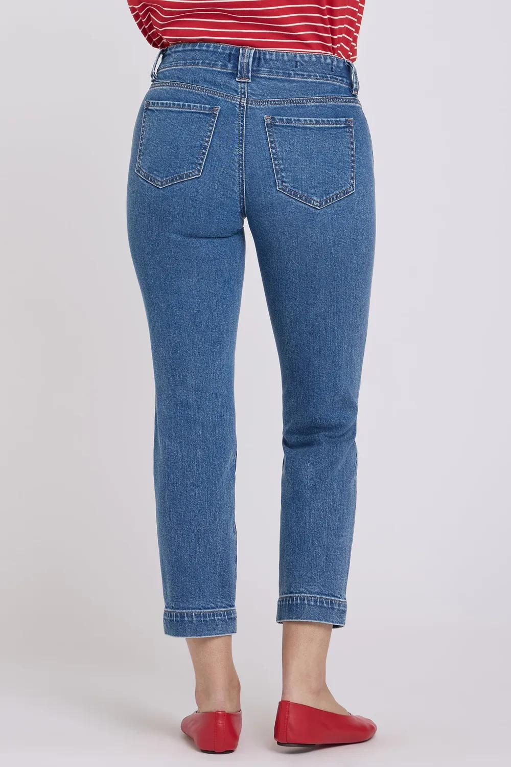 NYDJ Sheri Slim Straight Ankle Jeans Salton Indigo