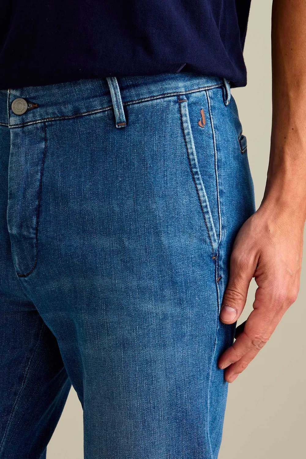 Jeckerson Jack Jeans Slim Fit Mittelblau Stretch Chino