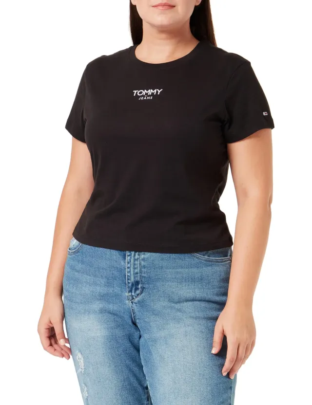 Tommy Jeans Logo T-Shirt Damen Kurzarm XL Tall