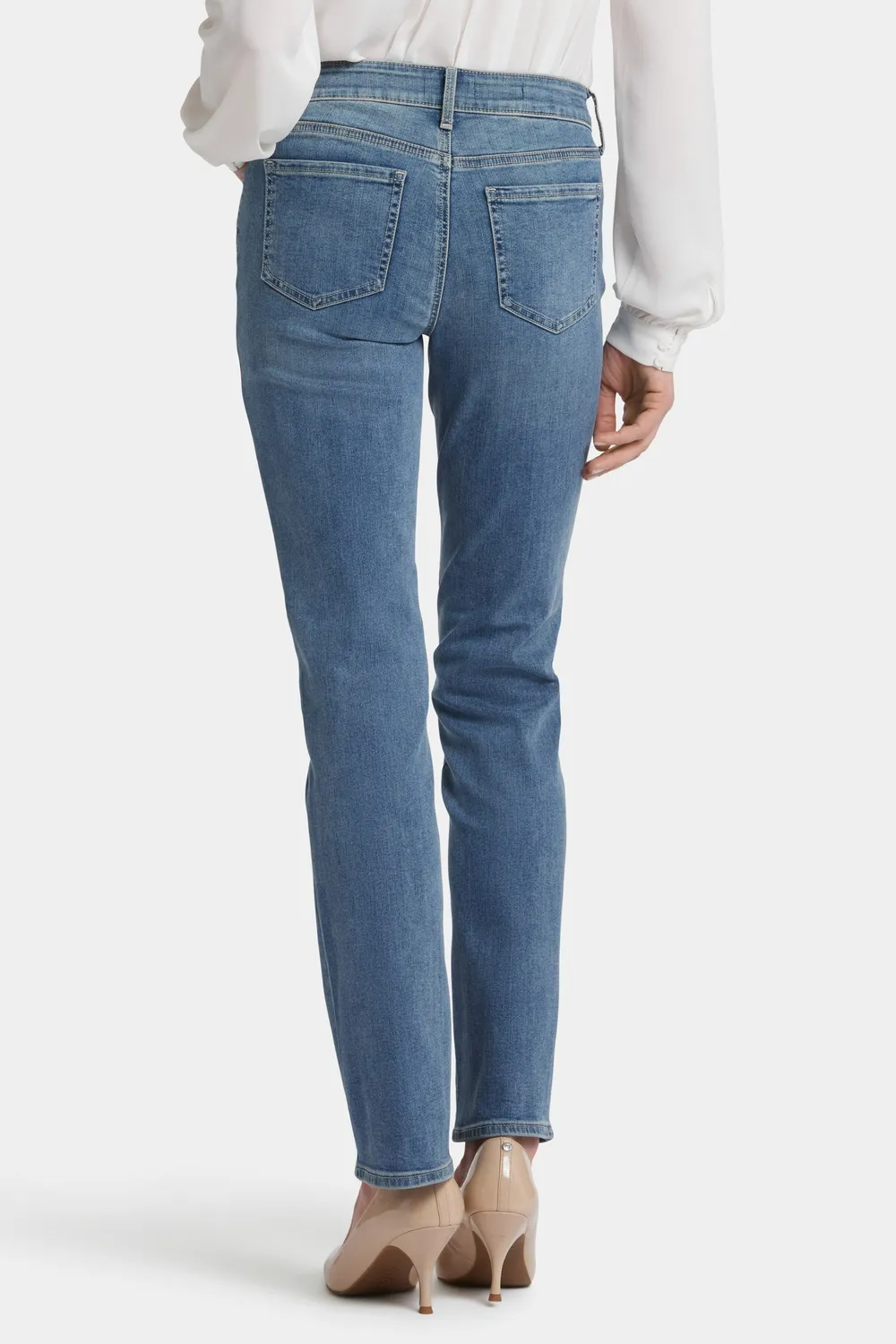 NYDJ Marilyn Straight Jeans Heyburn Wash Blau Stretch