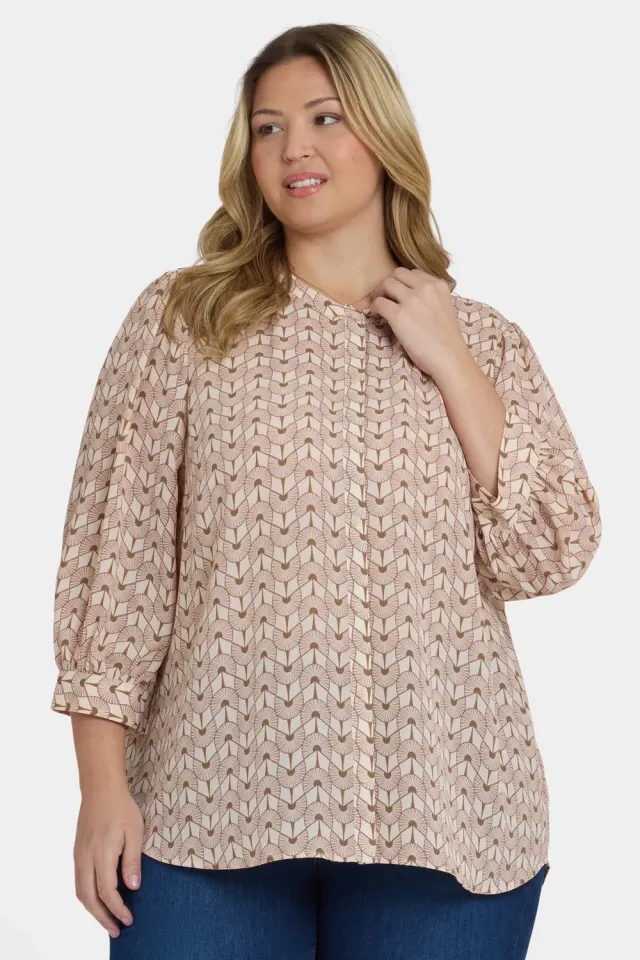 NYDJ Bonnie Plus Size Bluse Gare de Lyon 3/4-Arm