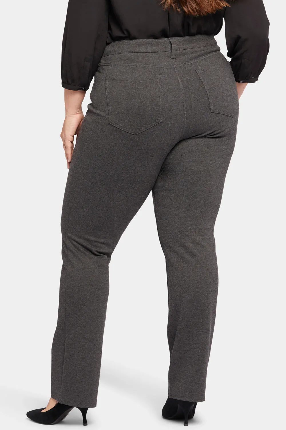 NYDJ Marilyn Straight Hose Plus Size Charcoal Ponte