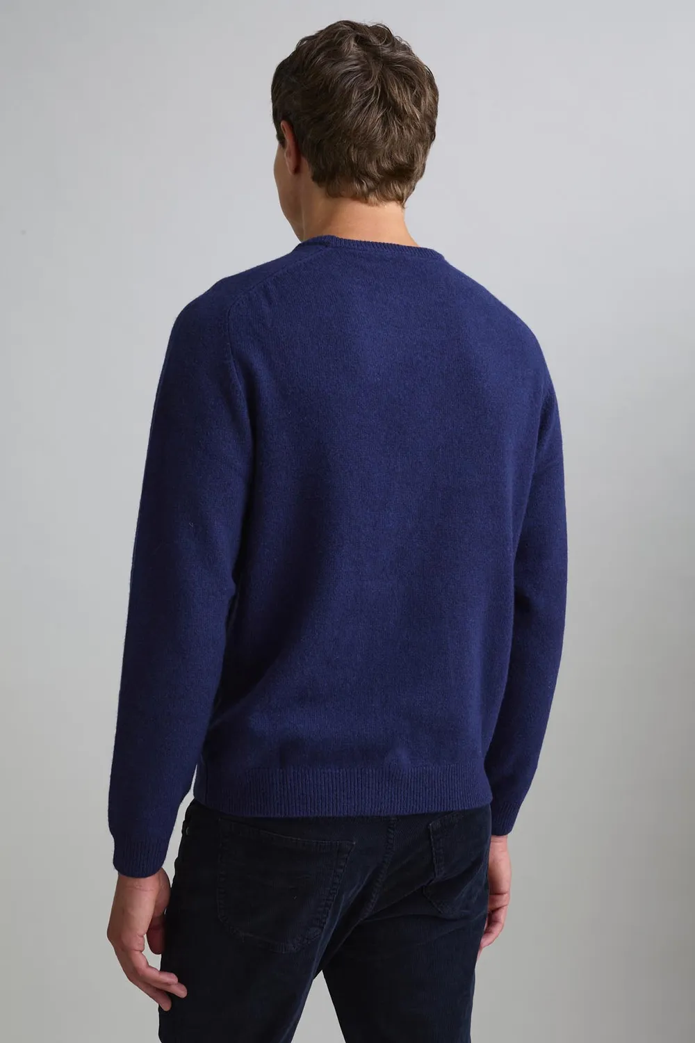 Jeckerson Raglan Pullover blau Wollmix meliert