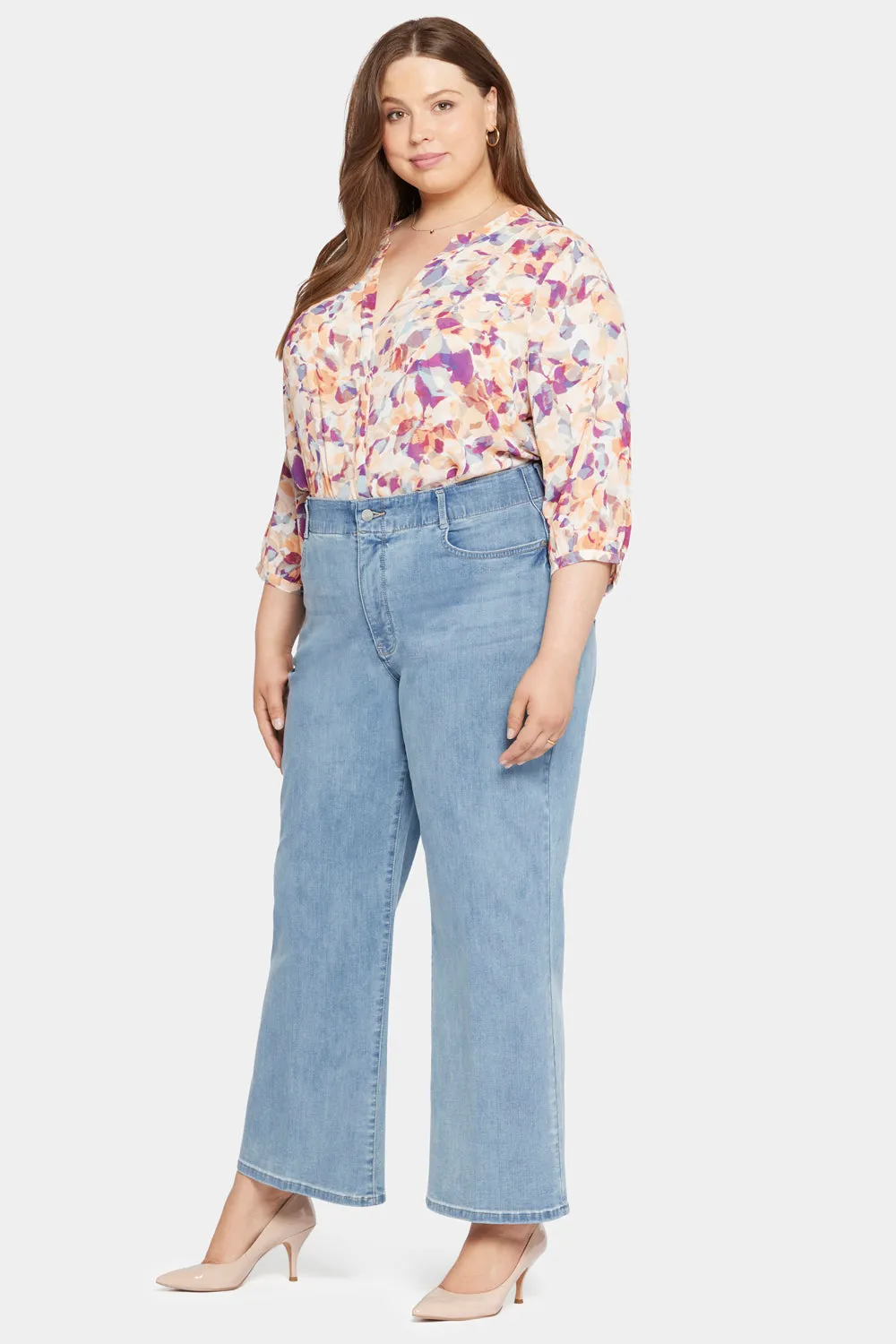 NYDJ Waist-Match Major Wide Leg Jeans Plus Crystalline