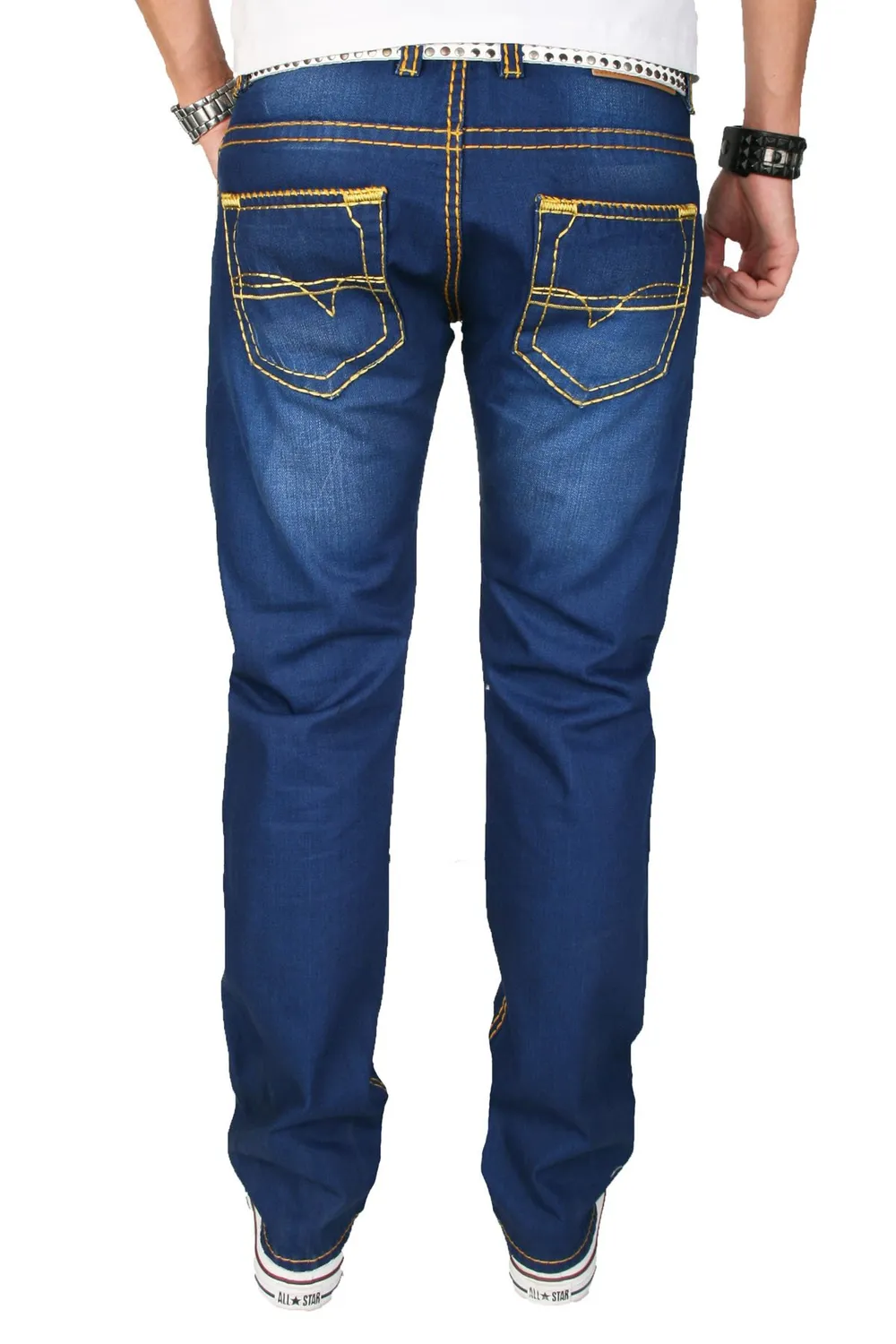 Alessandro Salvarini AS014 Designer Jeans blau Stonewash