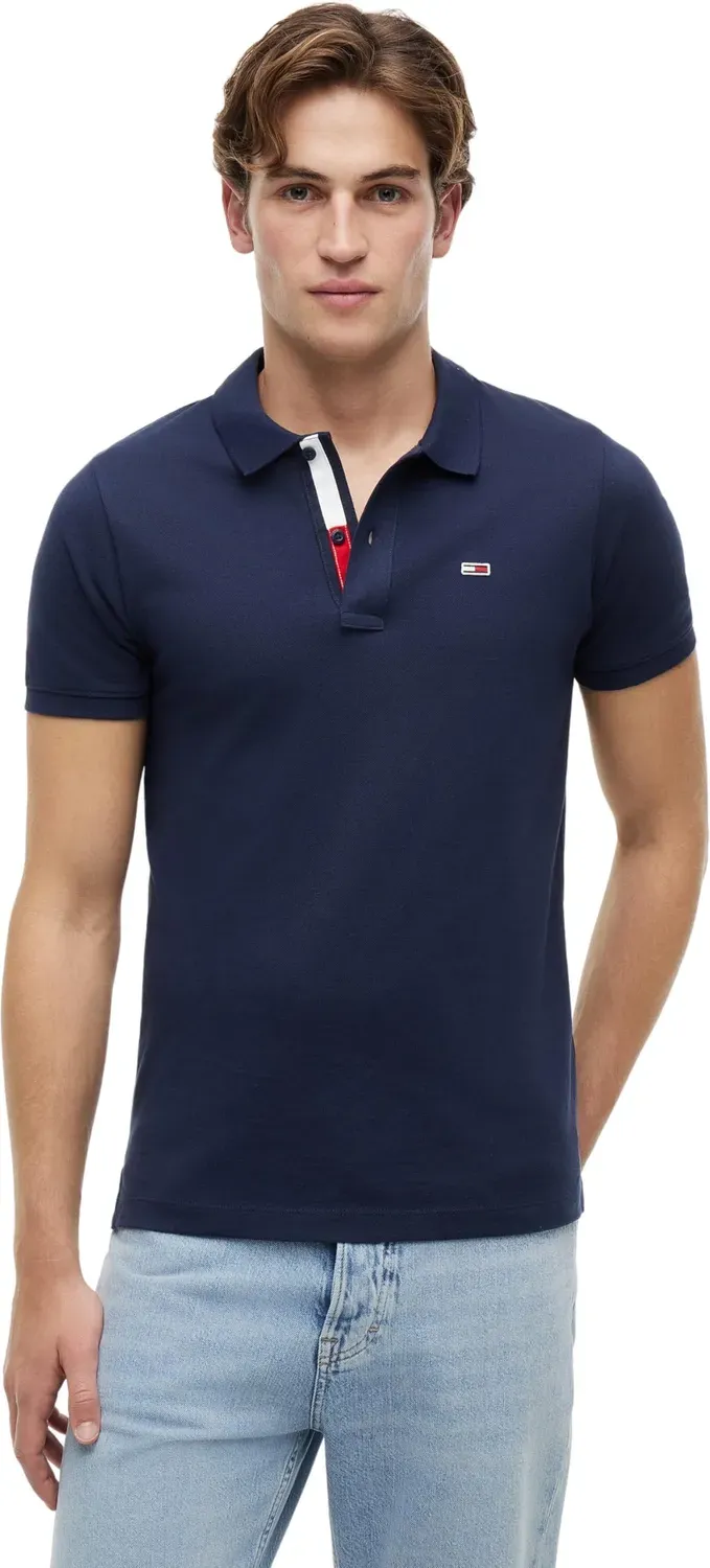 Tommy Jeans Poloshirt Slim Fit M blau Kurzarm