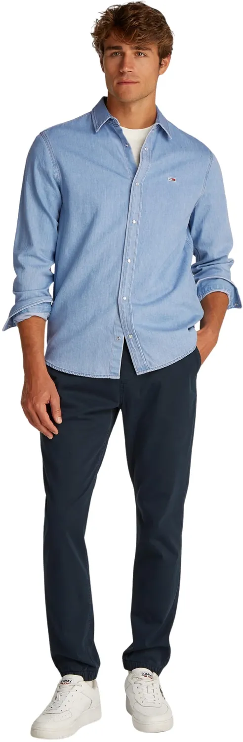 Tommy Jeans Regular Fit Herren Jeanshemd Gr. S Knopfleiste