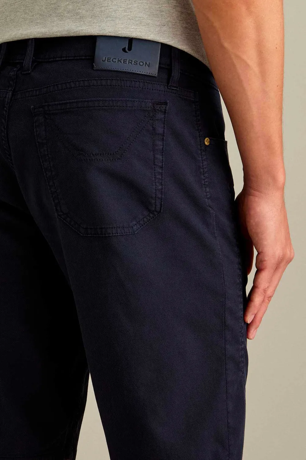 Jeckerson Jayden Bermuda Slim Fit dunkelblau Wabe