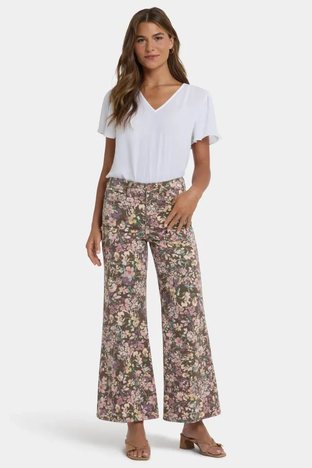 NYDJ Mia Palazzo Ankle Jeans Earth Blooms gemustert
