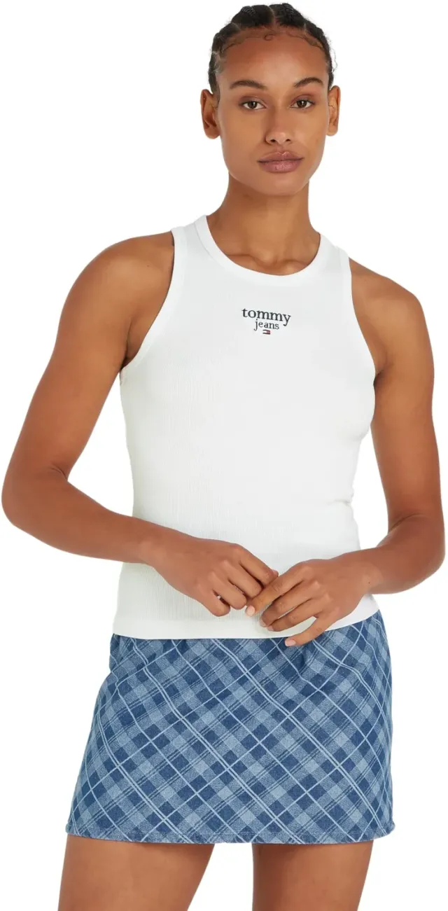 Tommy Jeans Slim Logo Tank Top 6XL Weiß Baumwolle