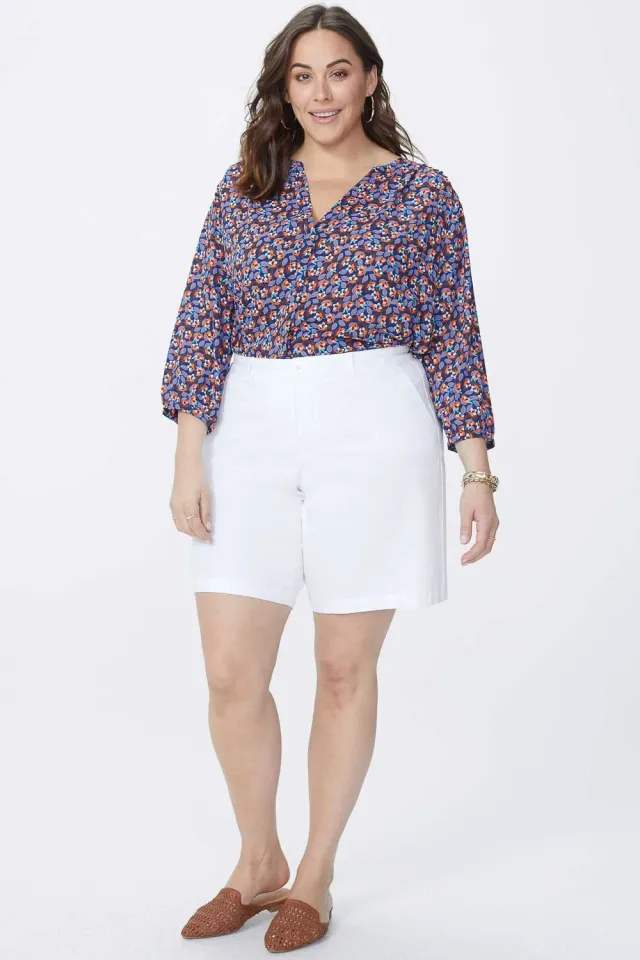 NYDJ Bermuda Shorts Optic White Plus Size