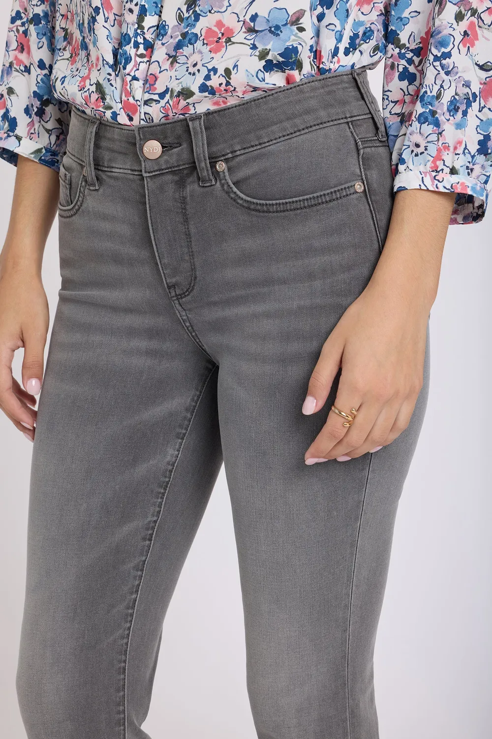 NYDJ Chloe Skinny Capri Jeans Dusty Ash Grau
