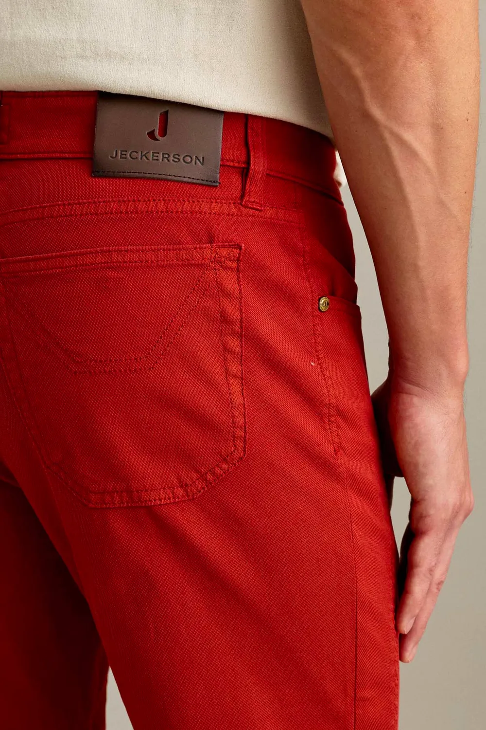 Jeckerson John Slim Fit Hose dunkelorange Stretch