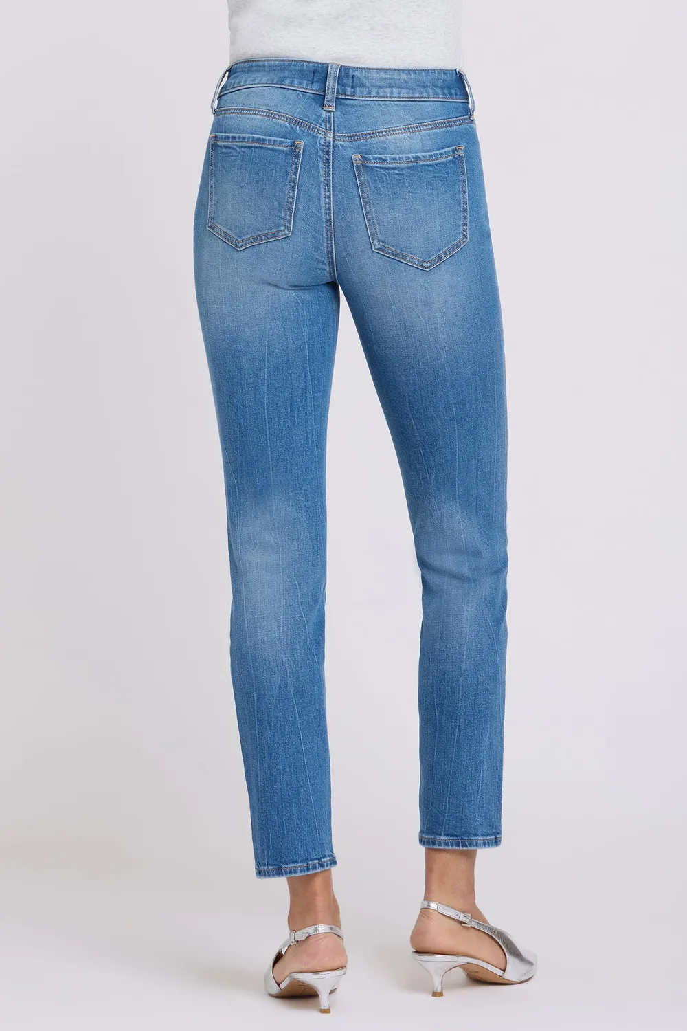 NYDJ Sheri Slim Straight Ankle Jeans Pacifica blau