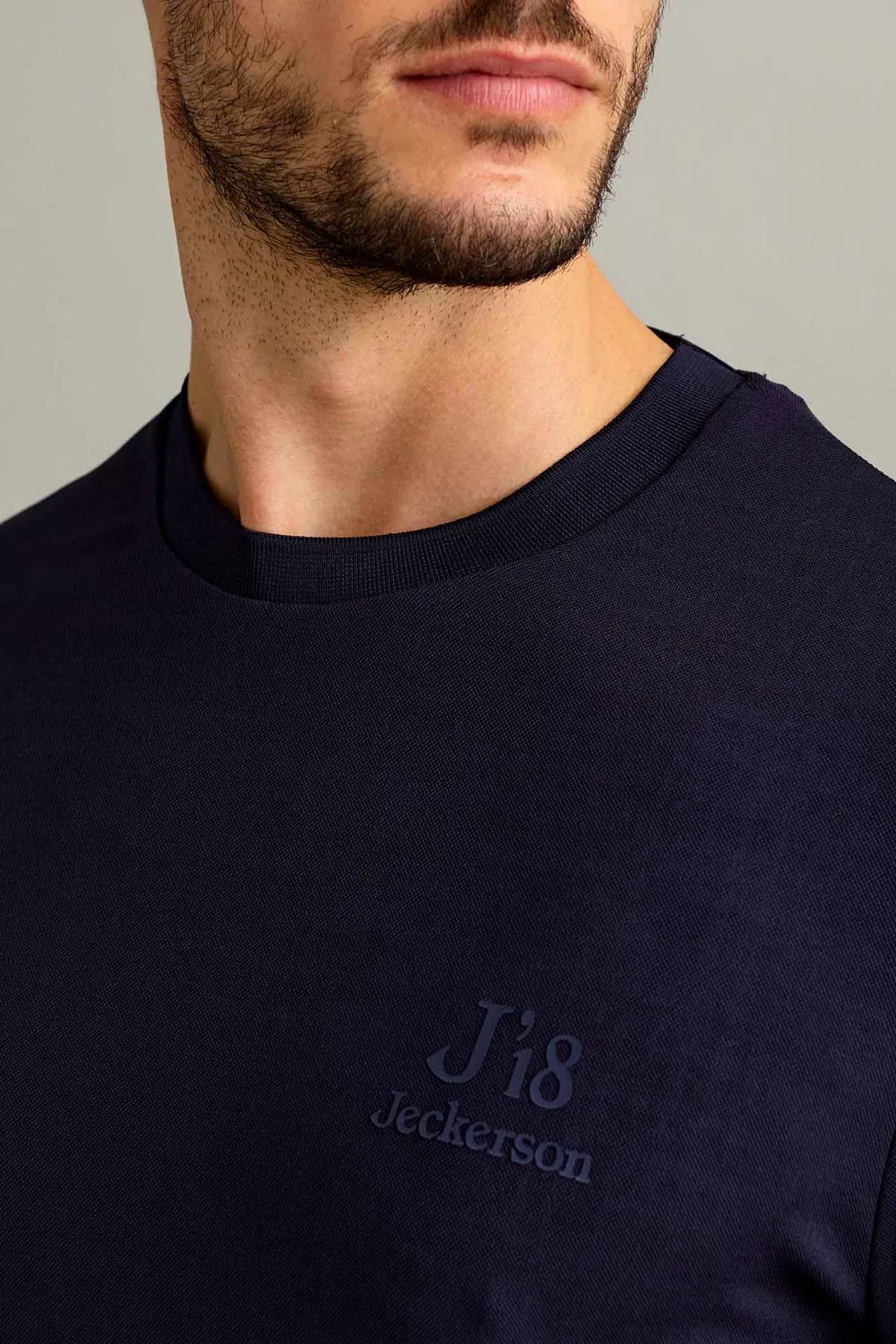 Jeckerson J18 Kurzarm T-Shirt dunkelblau Piqué