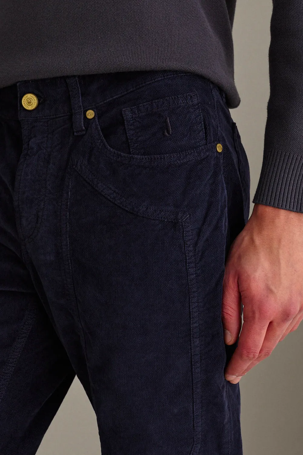 Jeckerson John Slim Fit Hose dunkelblau Samt