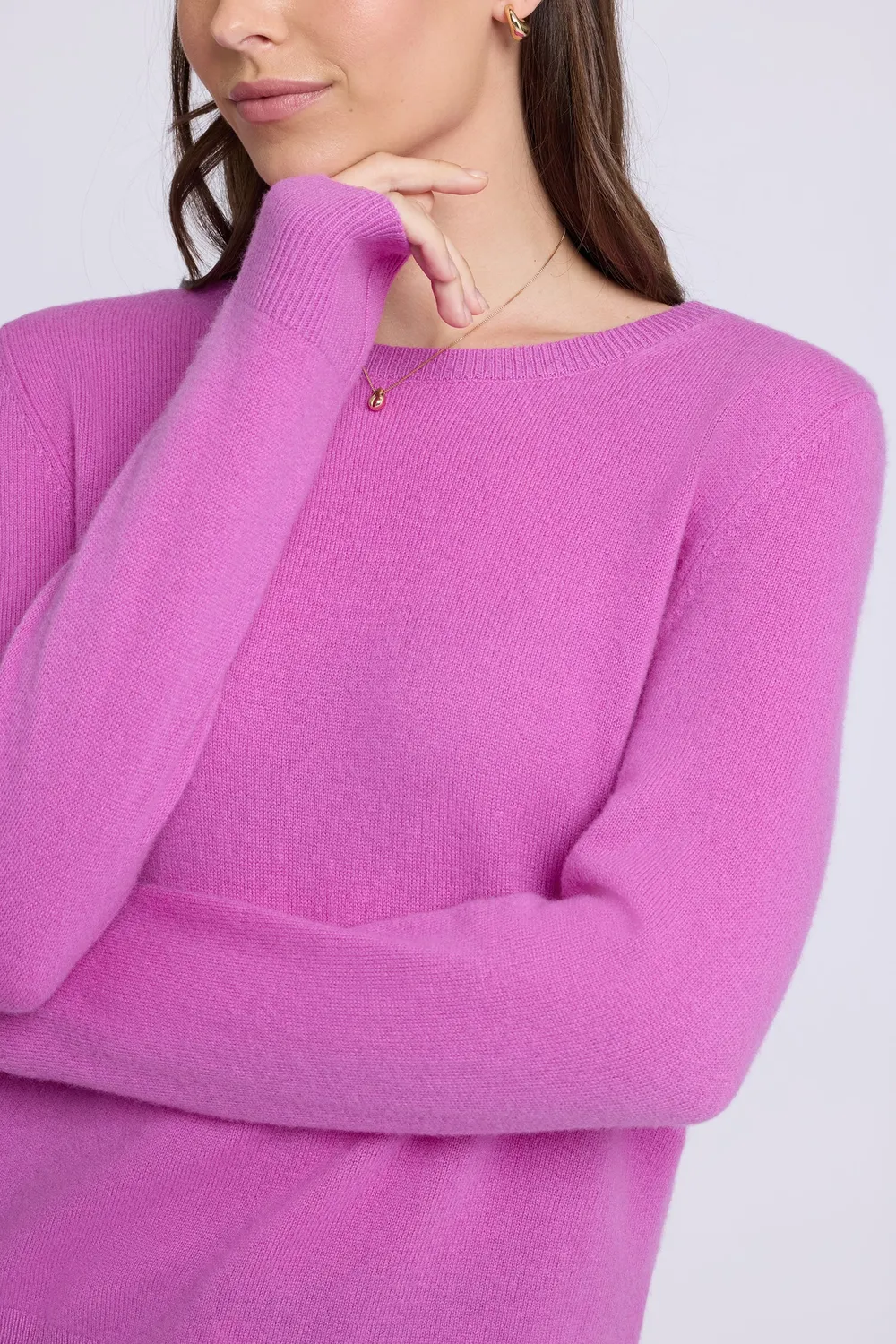 NYDJ Cashmere Essential Crewneck Pullover Dewberry Kaschmir