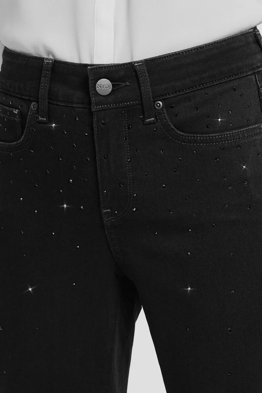 NYDJ Marilyn Straight Jeans Black Rinse Stretch