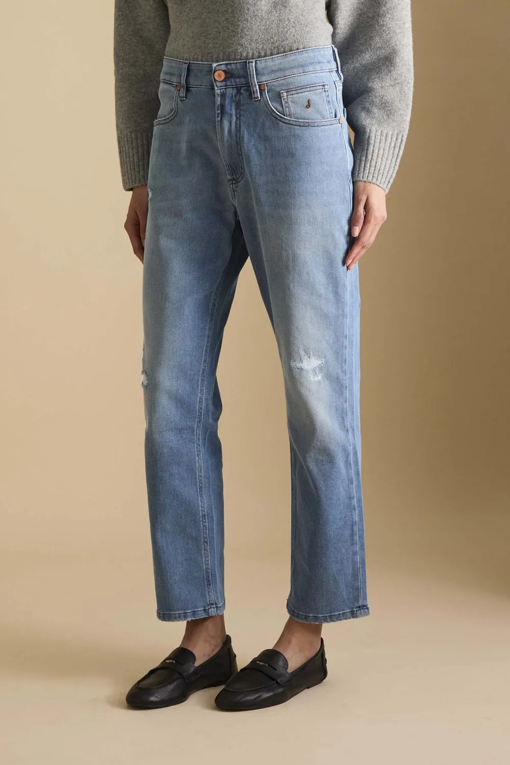 Jeckerson Julia Boyfriend Jeans Hellblau Stretch