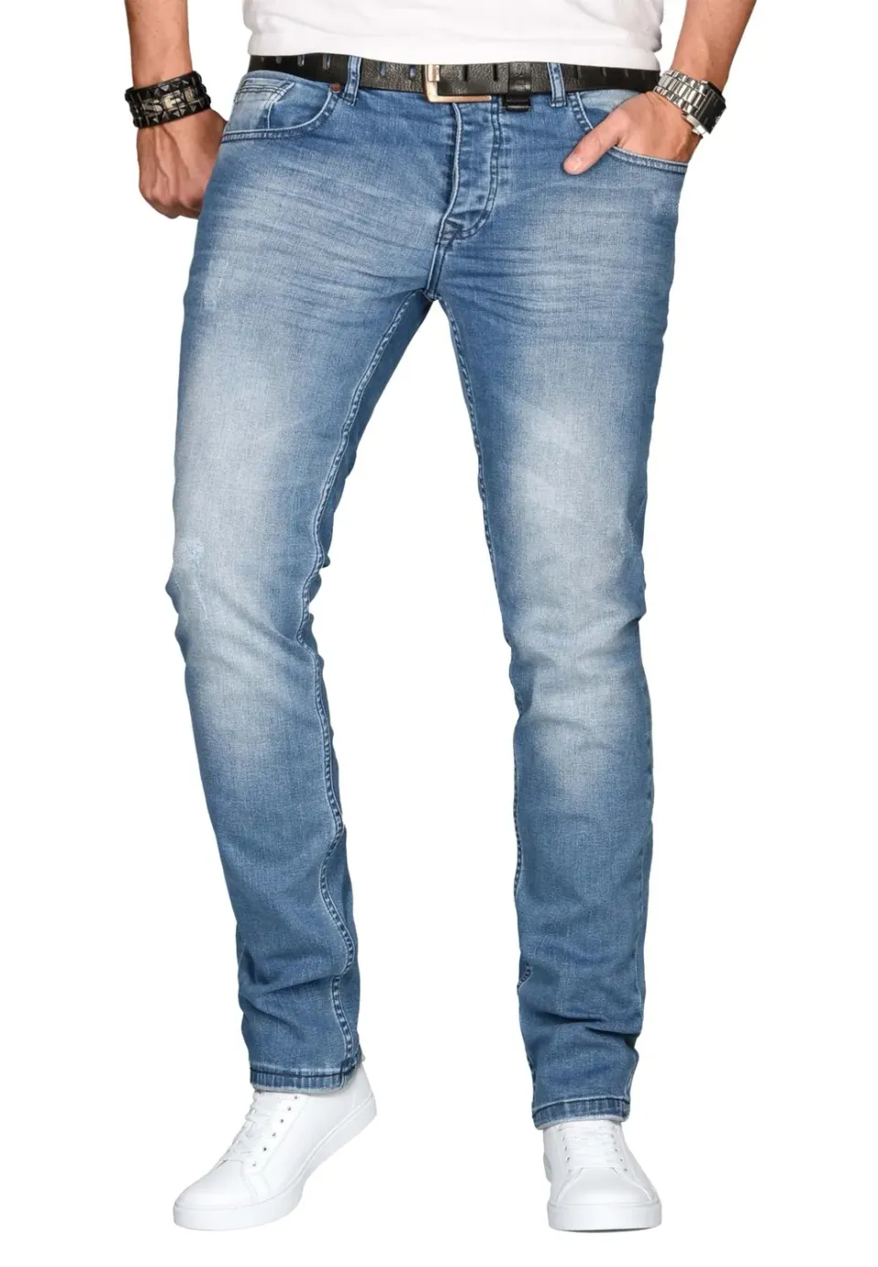 Alessandro Salvarini Slim Fit Jeans Herren 38W/36L Washed