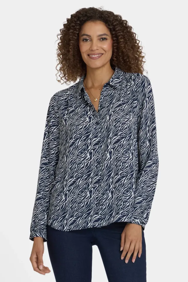 NYDJ Modern Bluse Vintage Zebra Schwarz