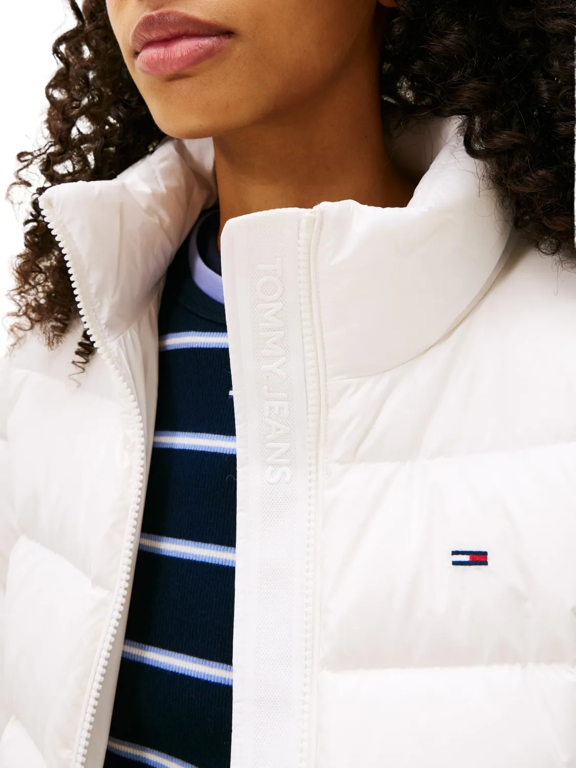 Tommy Jeans Slim Zip Print Down Pufferjacke Damen