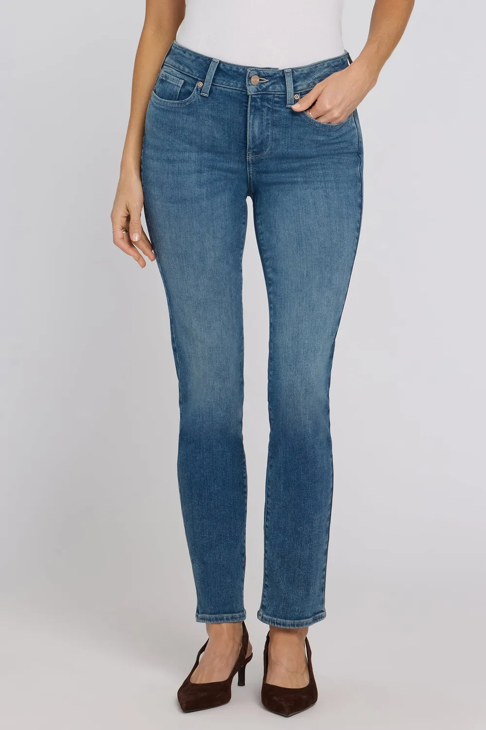 NYDJ Sheri Slim Straight Jeans Breezy Palms 30"