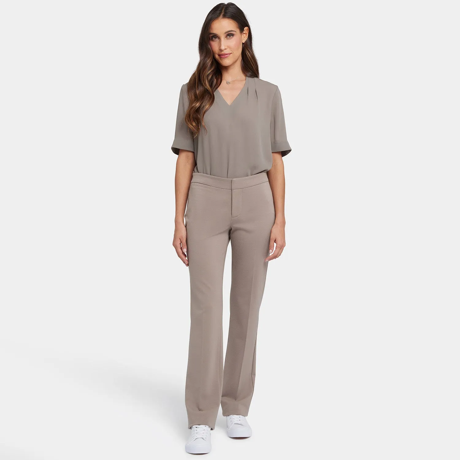 NYDJ Slim Trouser Stoffhose Saddlewood Ponte