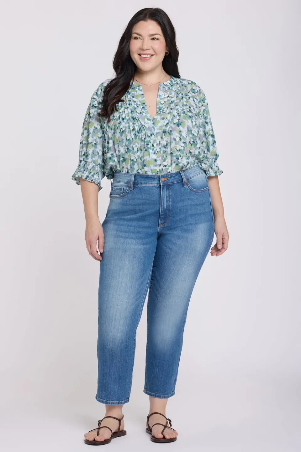 NYDJ Marilyn Straight Ankle Jeans Pacifica Plus
