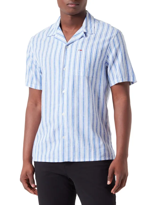 Tommy Jeans TJM Stripe Linen Freizeithemd Leinen