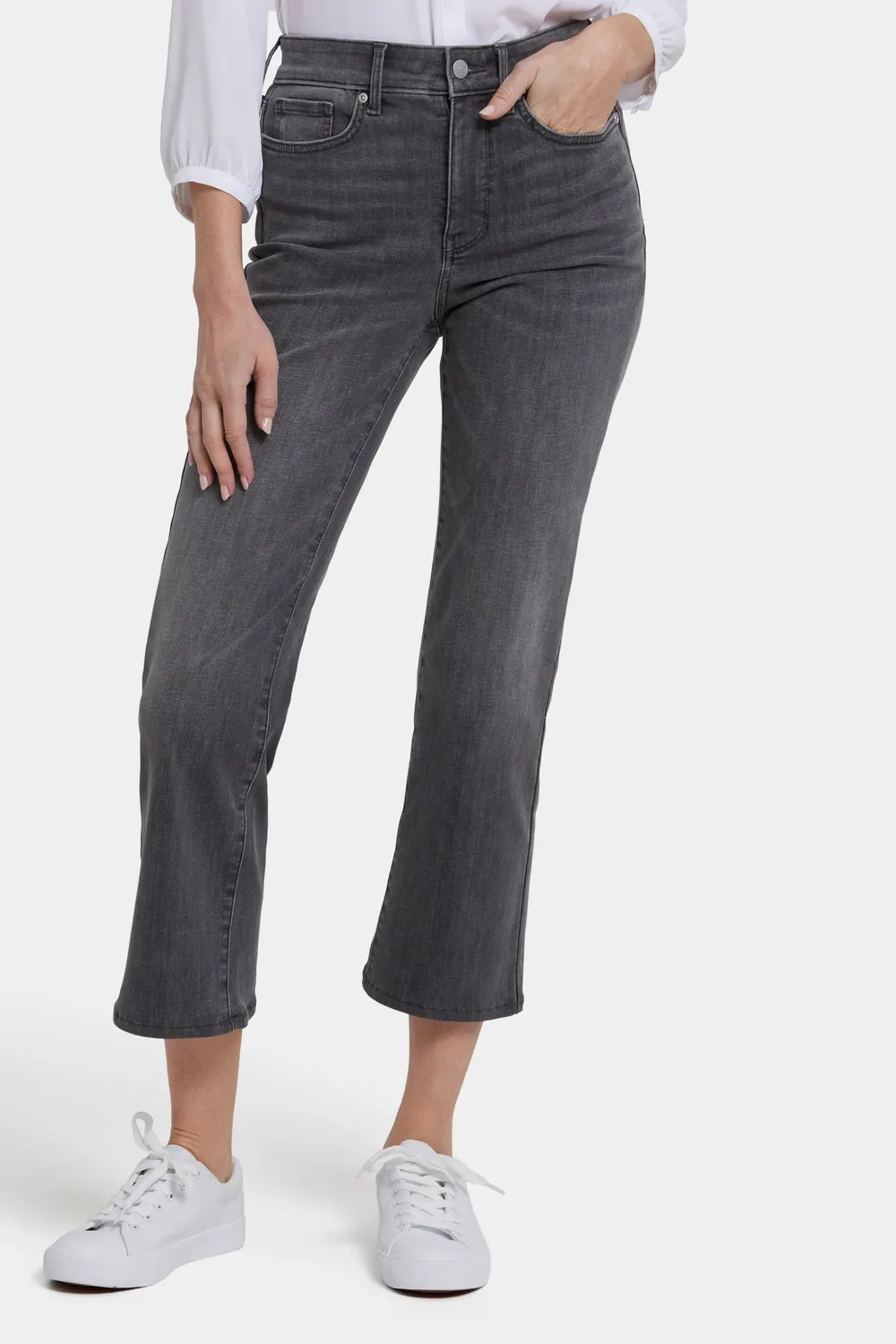 NYDJ Marilyn Straight Ankle Jeans Chateau Grau