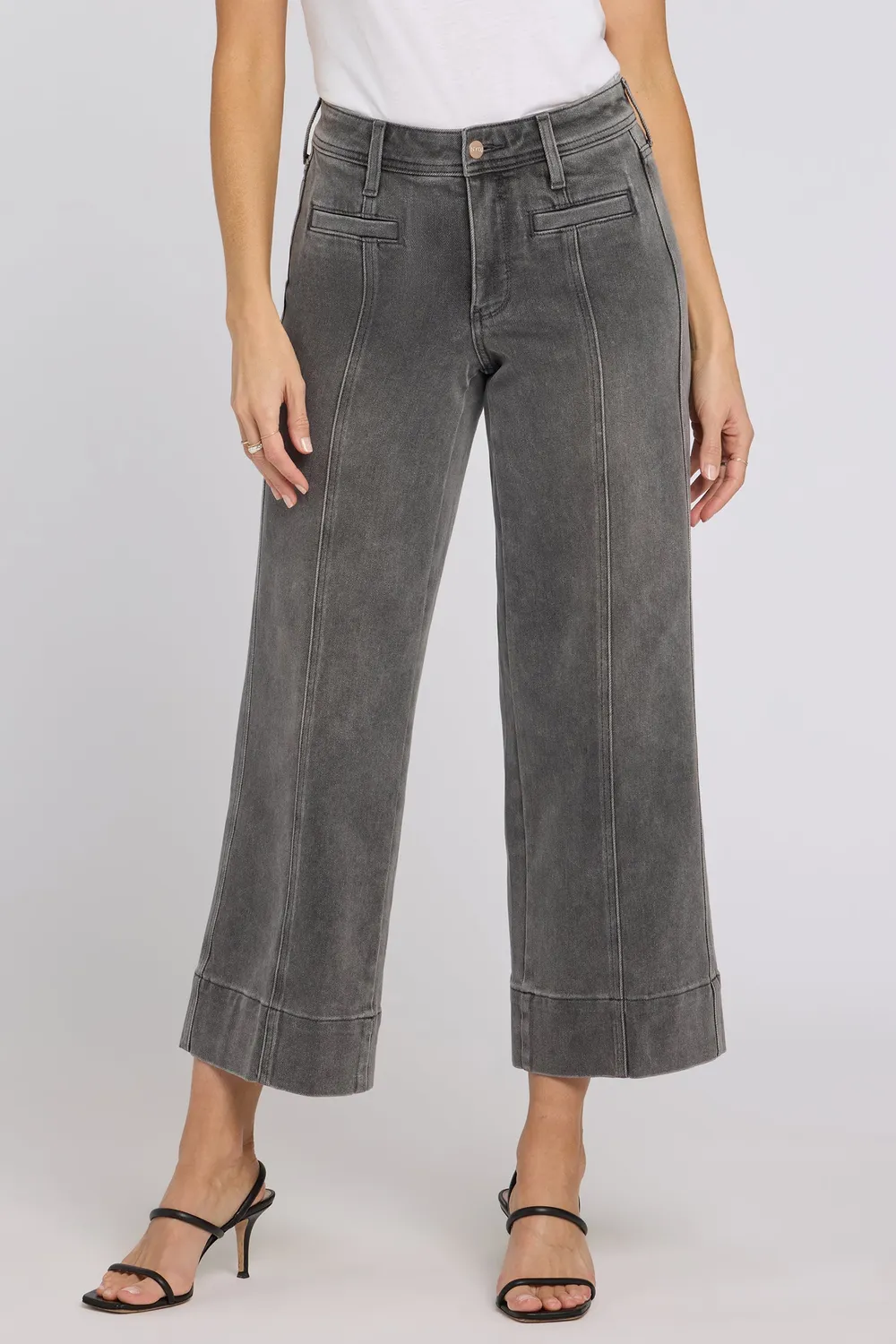 NYDJ Teresa Wide Leg Ankle Jeans Dusty Ash Grau