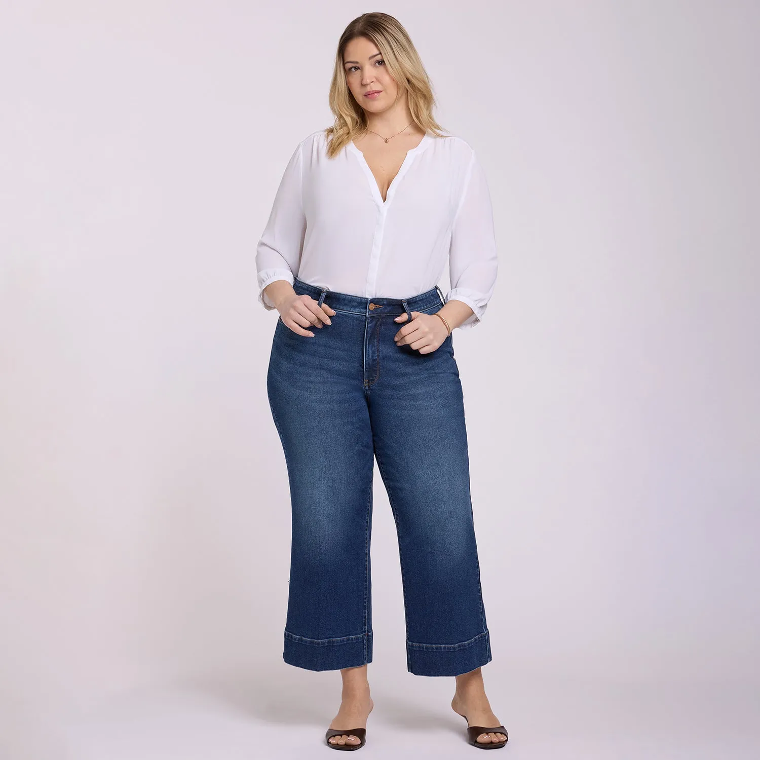 NYDJ Teresa Wide Leg Ankle Plus Jeans Sunset Villa
