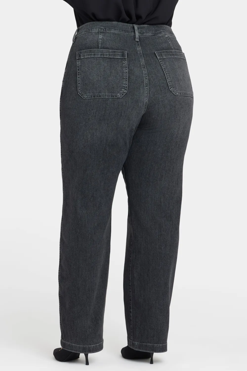 NYDJ Brooke Loose Straight Plus Jeans Vintage Noir