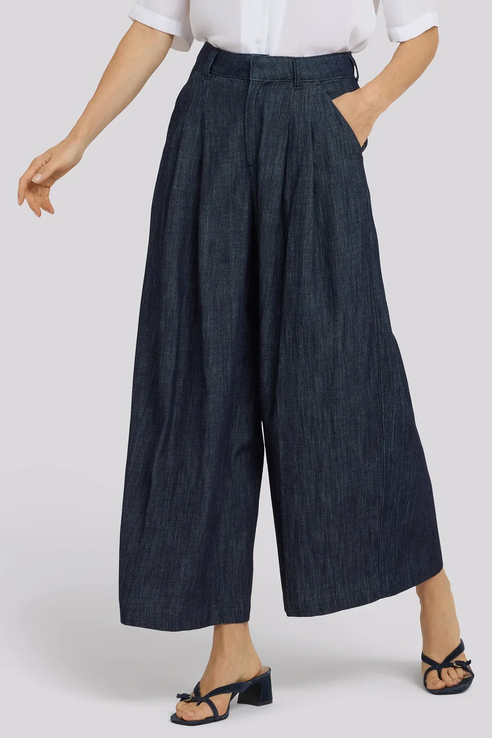NYDJ Giselle Wide Leg Trouser Dark Indigo 69 cm