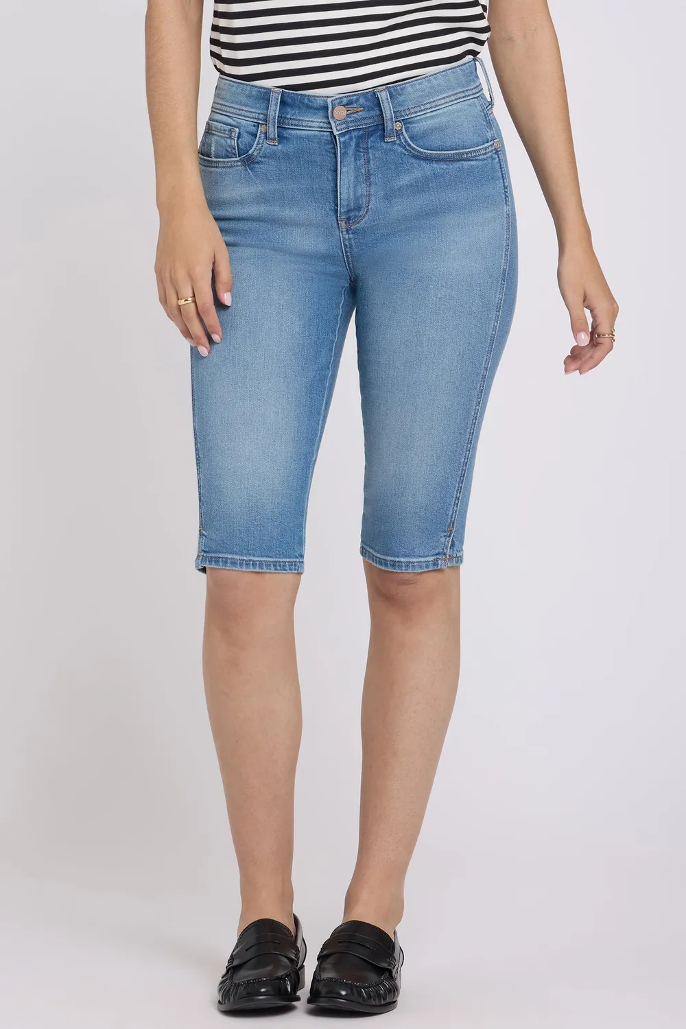 NYDJ Sophie Bike Capri Jeans Port Sea Mid Rise