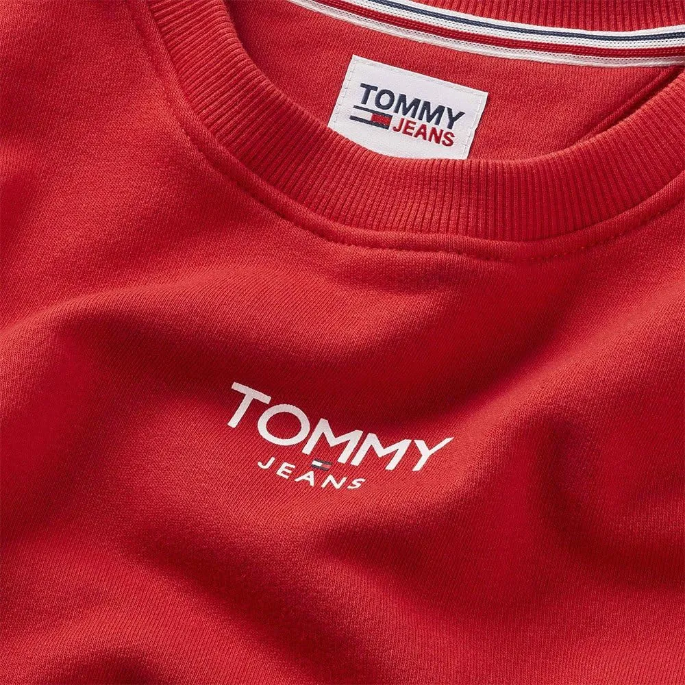 Tommy Jeans Damen Sweatshirt Cropped Rot M Logo
