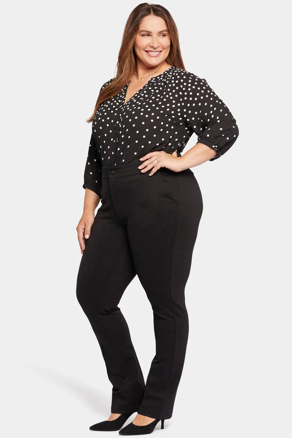 NYDJ Classic Trouser Hose Schwarz Plus Size formend