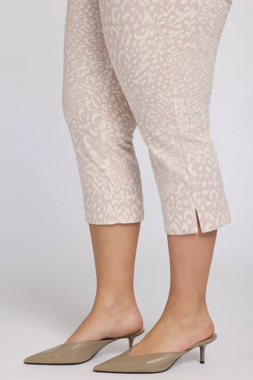 NYDJ Marilyn Straight Crop Jeans Plus Size Snow Leopard rosa