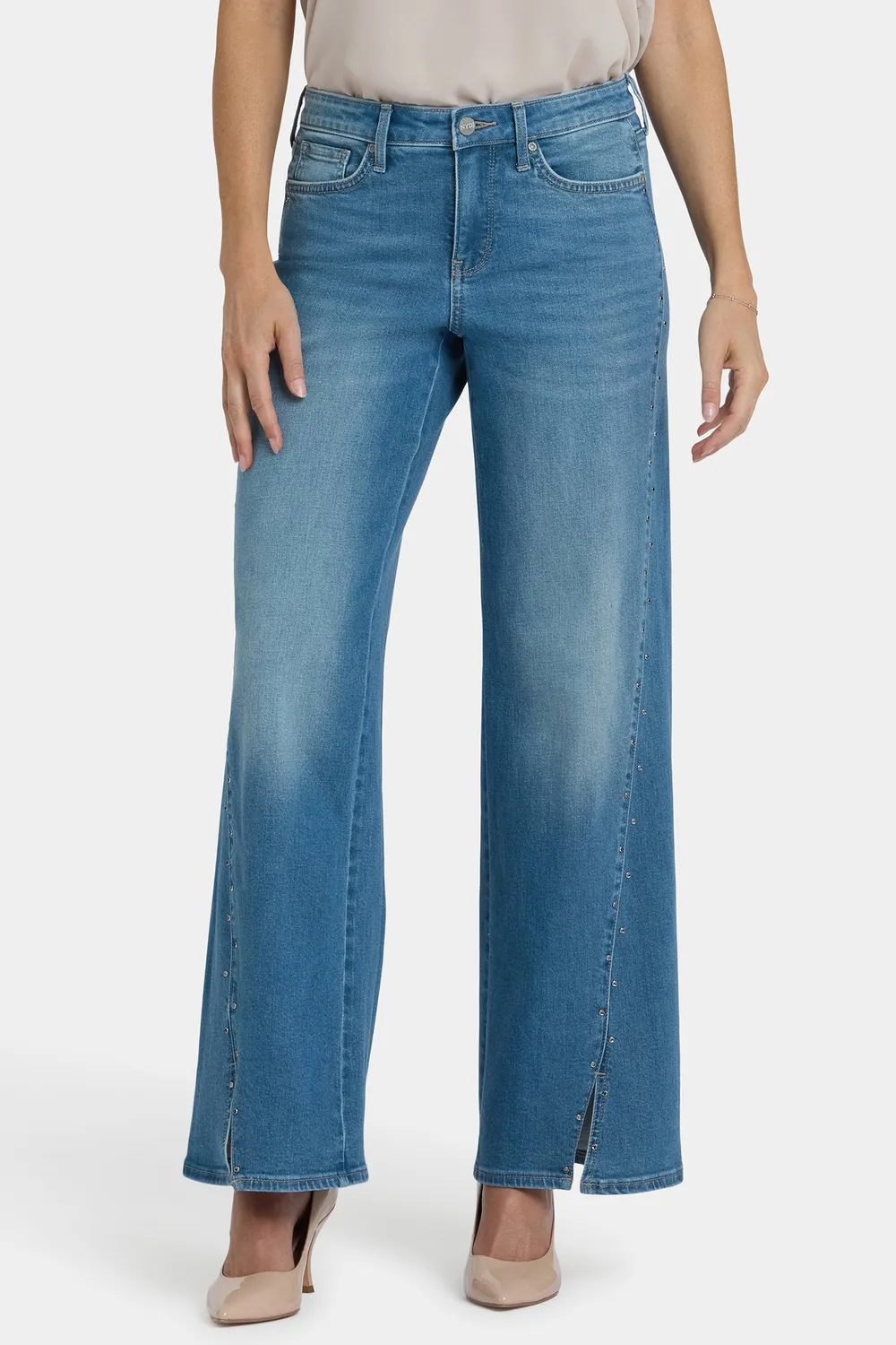 NYDJ Teresa Wide Leg Jeans Petite Avenue Blue