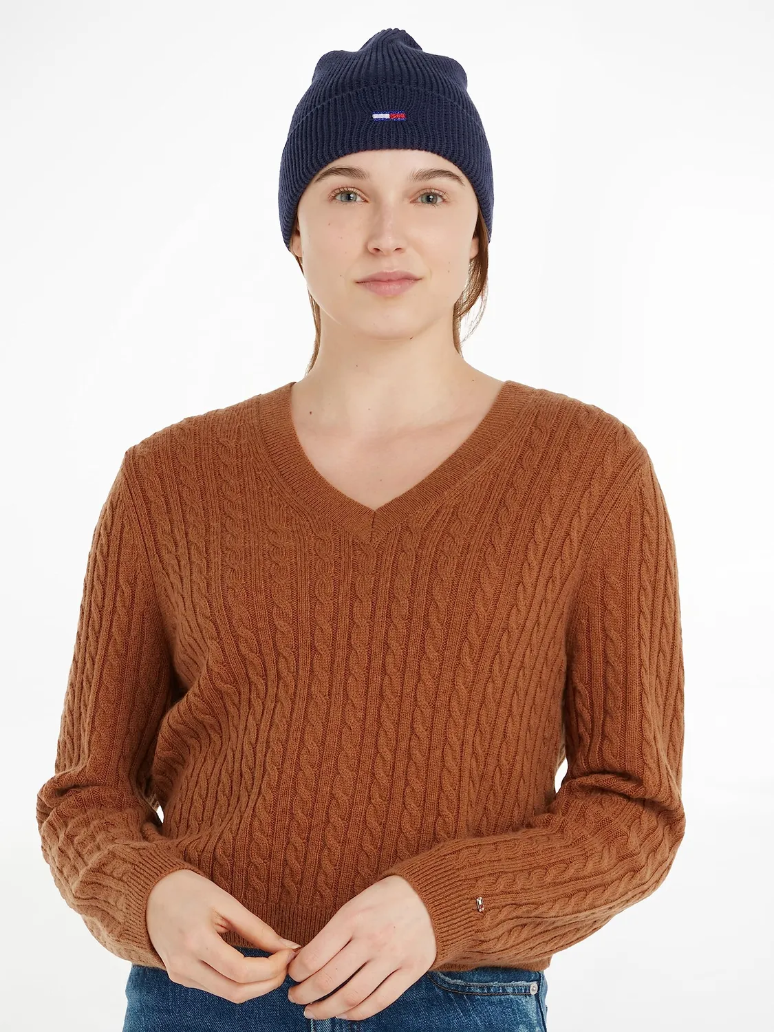Tommy Jeans Flag Wintermütze Blau Strickmütze