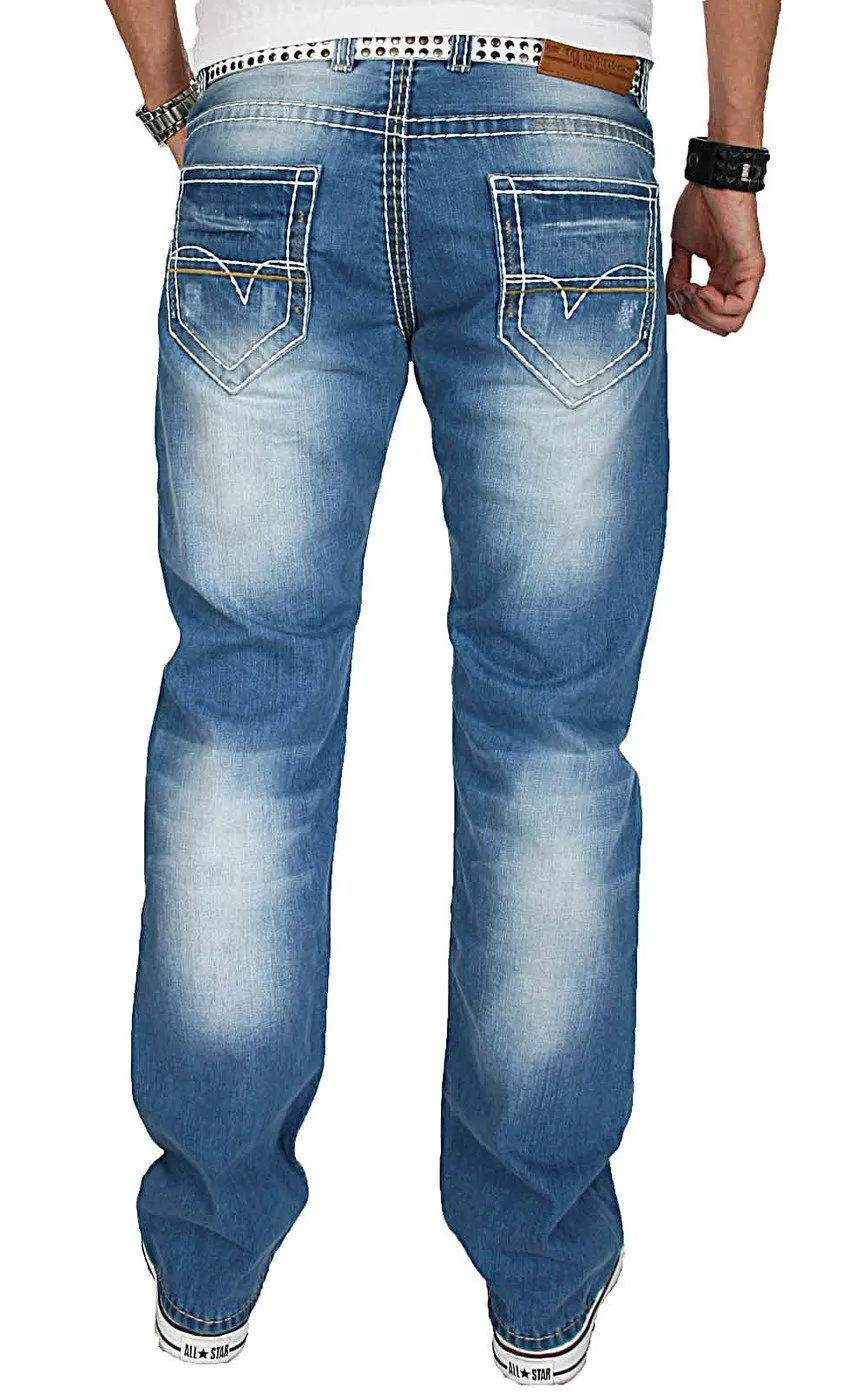 Alessandro Salvarini AS04 Herrenjeans 42W/36L Hellblau