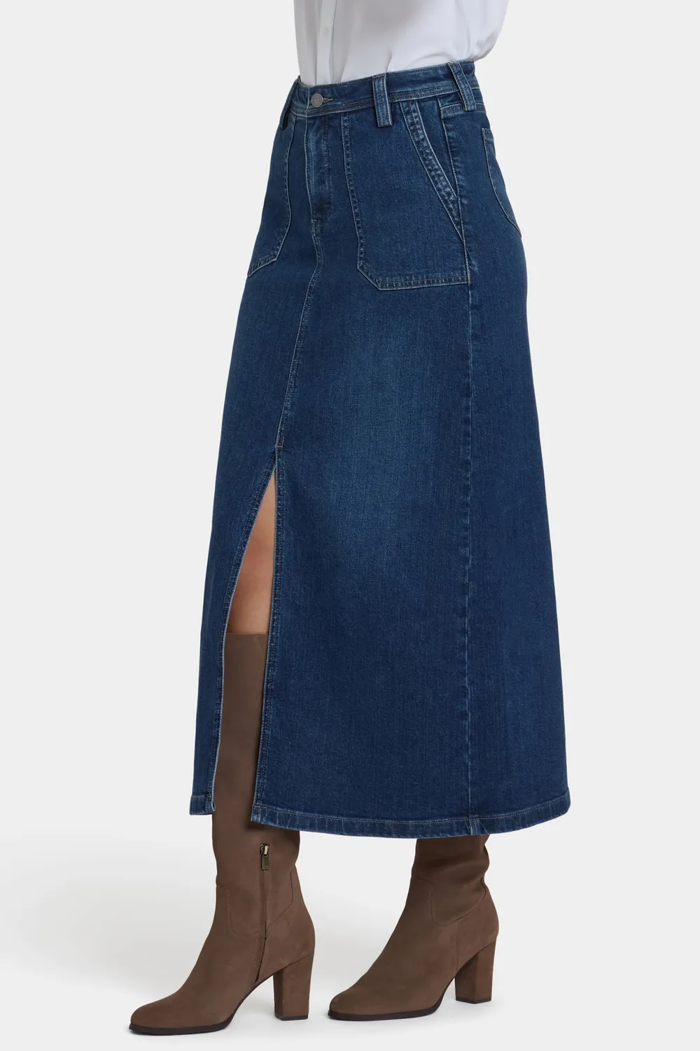 NYDJ High Rise Long Skirt Louvre Sapphire Jeansrock